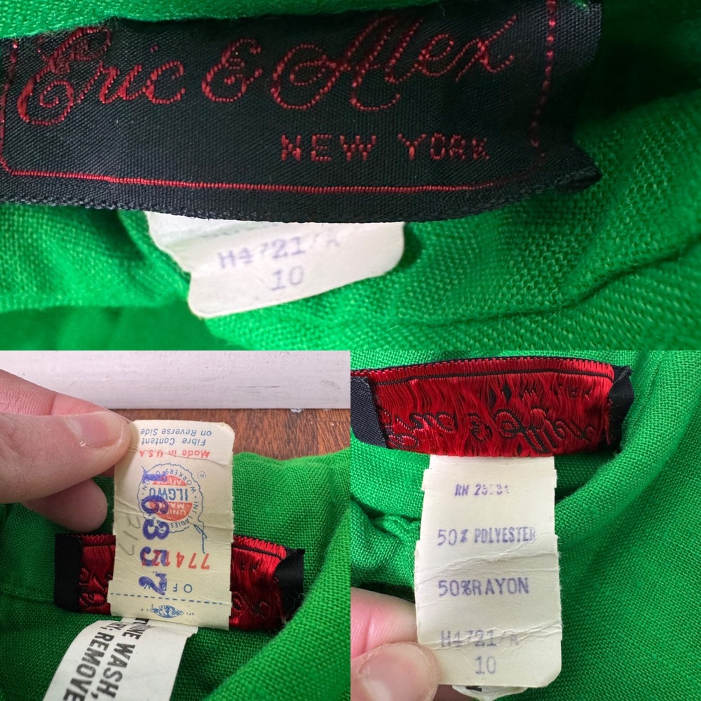 Vintage 70s Eric and Alex New York Union Made Dress Women's Size 10 Button Front - Picture 5 of 7